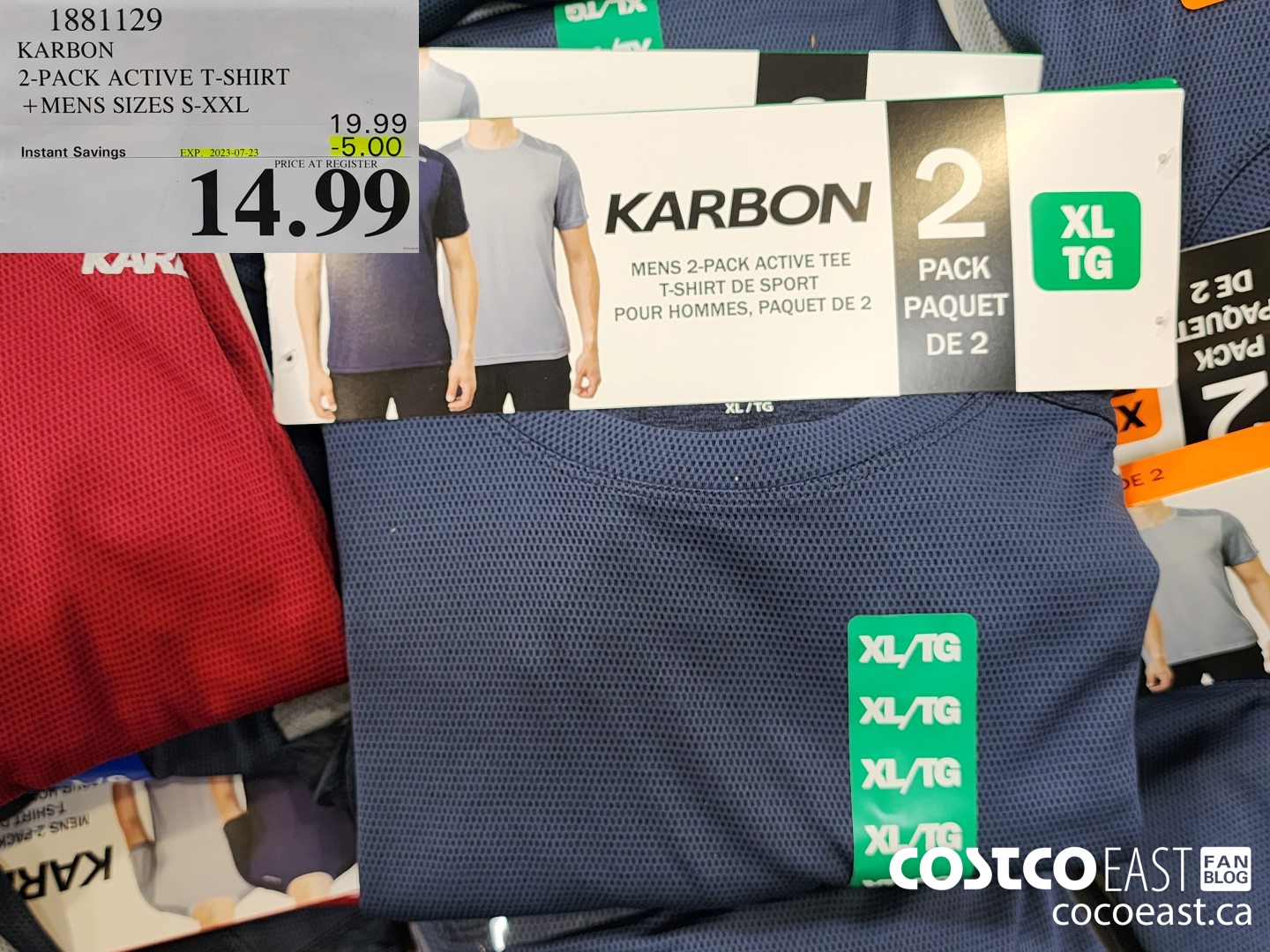 1881129 KARBON 2-PACK ACTIVE T-SHIRT +MENS SIZES S-XXL ($5.00 INSTANT SAVINGS EXPIRES ON 2023-07-23) $14.99
