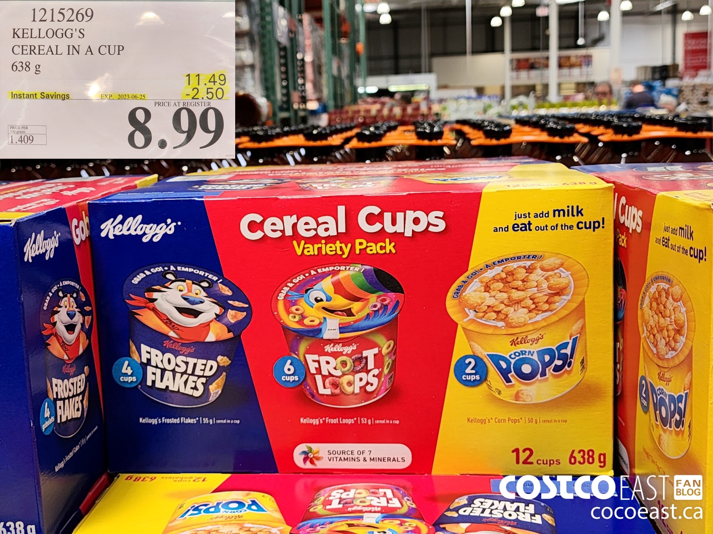 1215269 KELLOGG'S CEREAL IN A CUP 638 G ($2.50 INSTANT SAVINGS EXPIRES ON 2023-06-25) $8.99