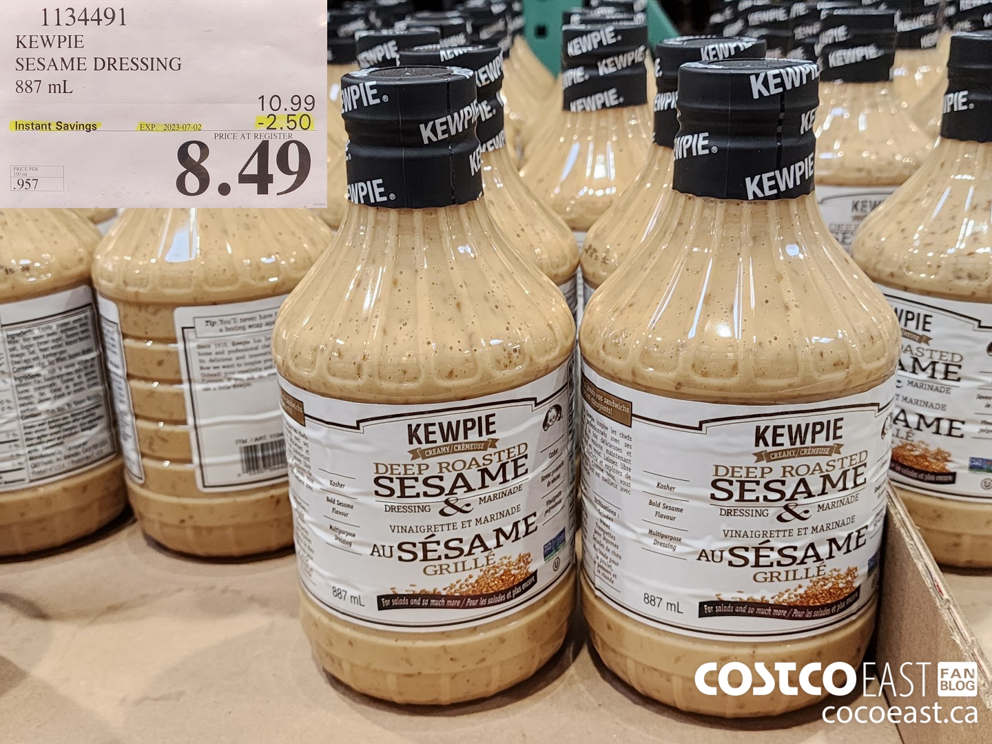 1134491 KEWPIE SESAME DRESSING 887 ML ($2.50 INSTANT SAVINGS EXPIRES ON 2023-07-02) $8.49