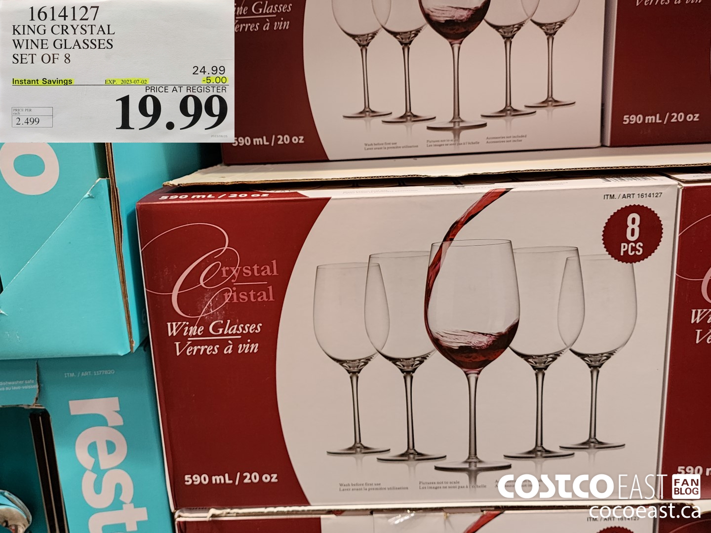 1614127 KING CRYSTAL WINE GLASSES SET OF 8 ($5.00 INSTANT SAVINGS EXPIRES ON 2023-07-02) $19.99