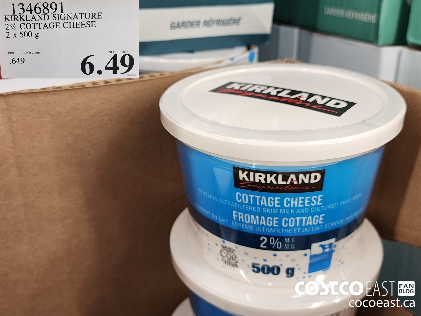 1346891 KIRKLAND SIGNATURE 2% COTTAGE CHEESE 2 x 300 g $6.49