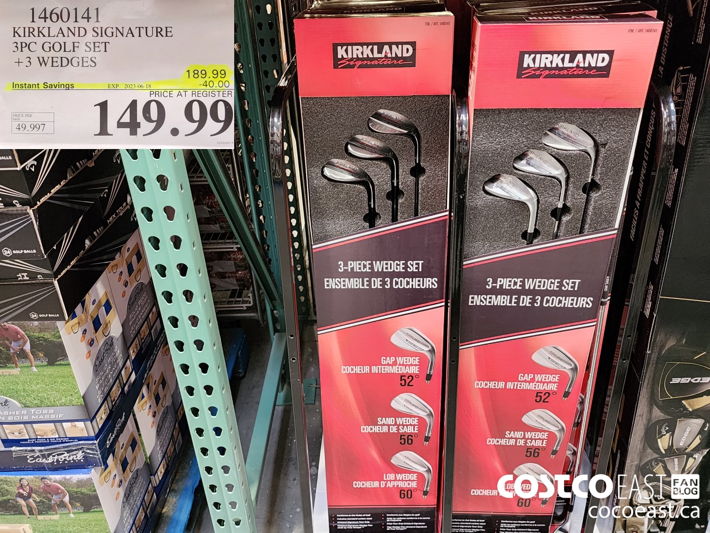 1460141 KIRKLAND SIGNATURE 3PC GOLF SET +3 WEDGES ($40.00 INSTANT SAVINGS EXPIRES ON 2023-06-18) $149.99