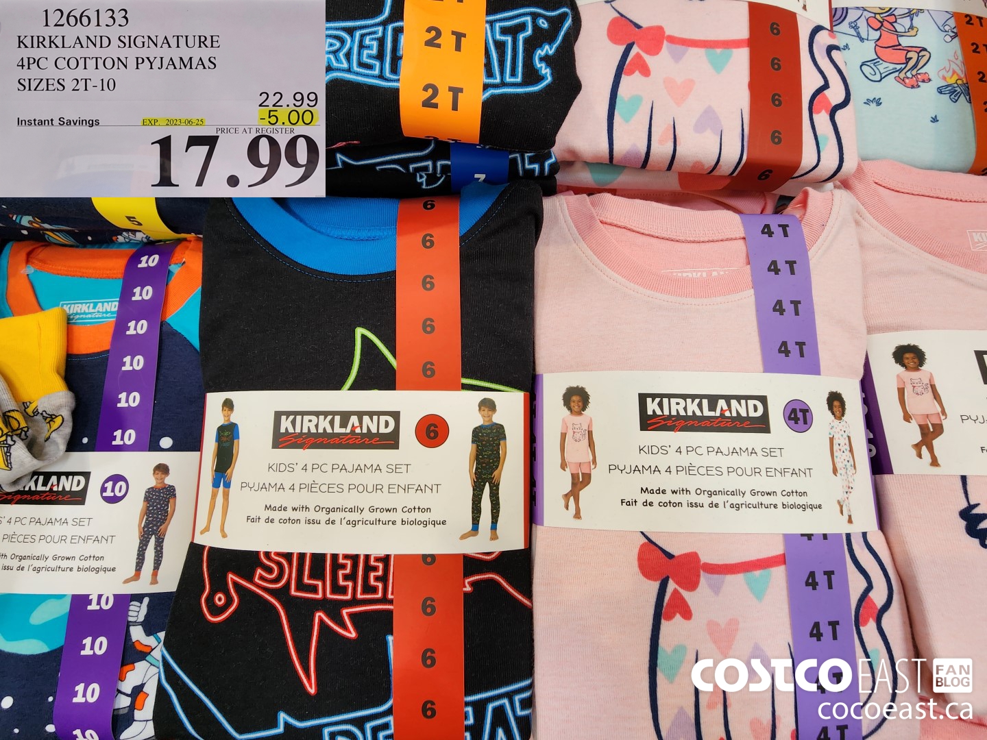 1266133 KIRKLAND SIGNATURE 4PC COTTON PYJAMAS SIZES 2T-10 ($5.00 INSTANT SAVINGS EXPIRES ON 2023-06-25) $17.99