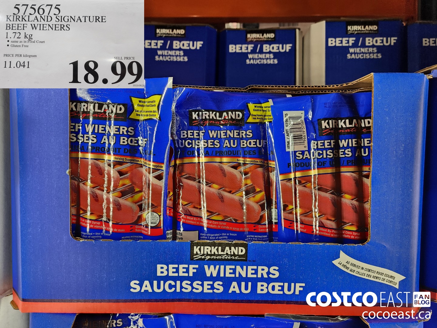 575675 KIRKLAND SIGNATURE BEEF WIENERS 1.72 KG $18.99