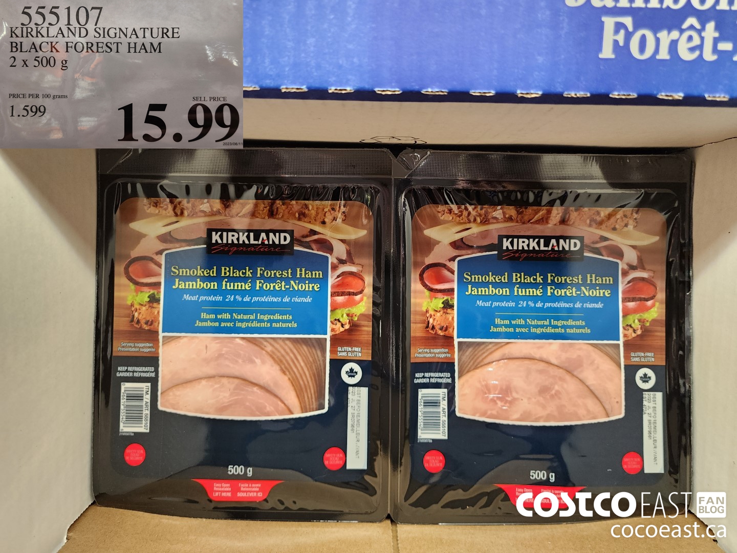 555107 KIRKLAND SIGNATURE BLACK FOREST HAM 2 X 500 G $15.99