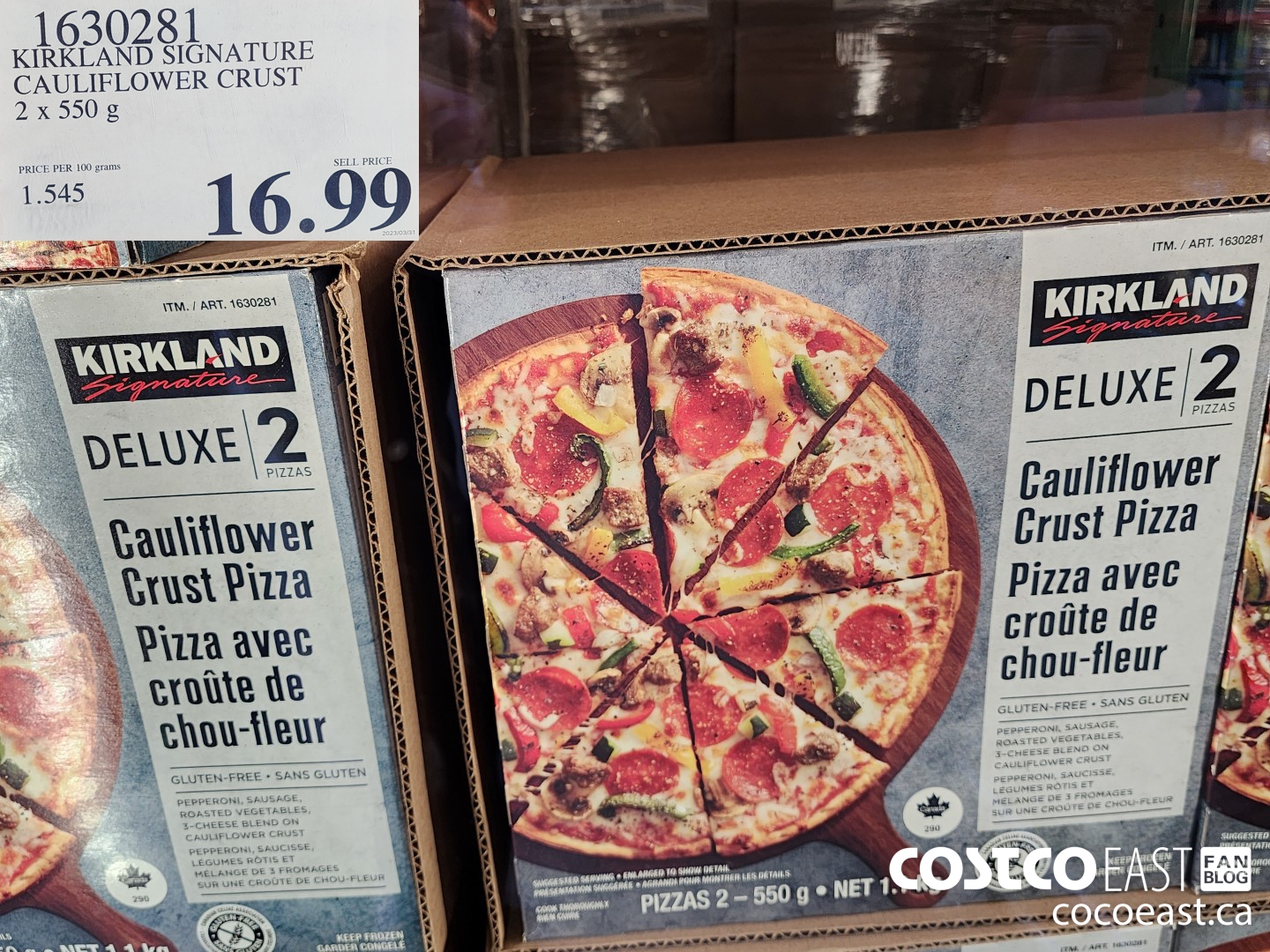 1630281 KIRKLAND SIGNATURE CAULIFLOWER CRUST 2 x 550 G $16.99