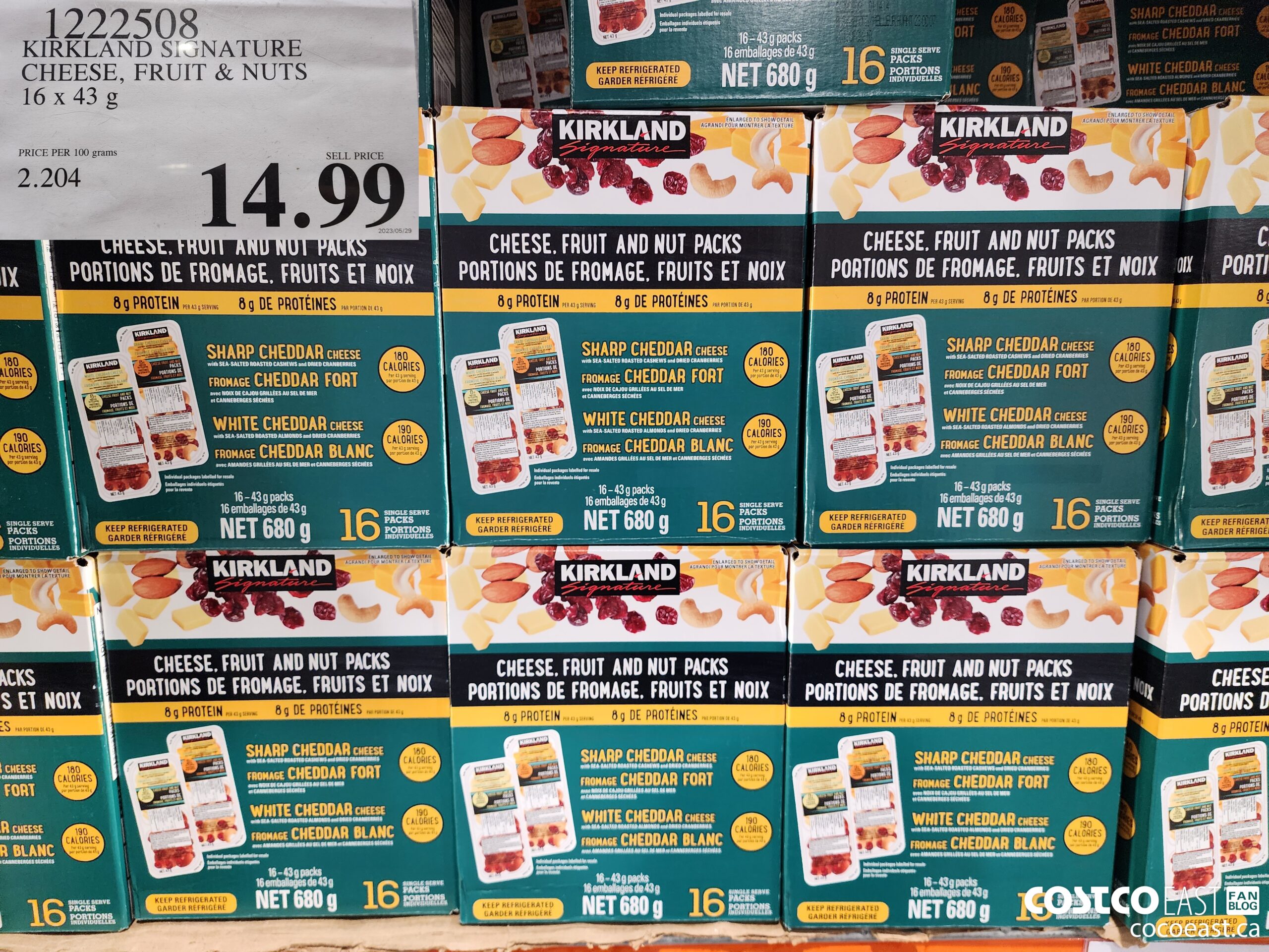1222508 KIRKLAND SIGNATURE CHEESE, FRUIT & NUTS 16x 43 g $14.99