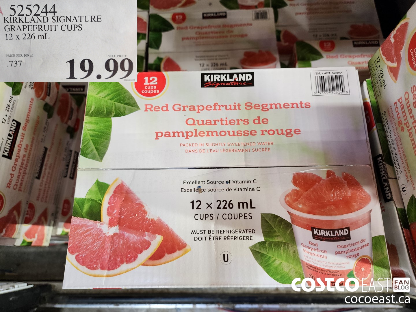 525244 KIRKLAND SIGNATURE GRAPEFRUIT CUPS 12 x 226 ml $19.99