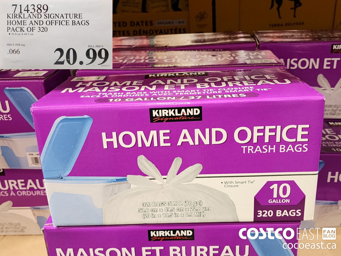 714389 KIRKLAND SIGNATURE HOME AND OFFICE BAGS PACK OF 320 $20.99