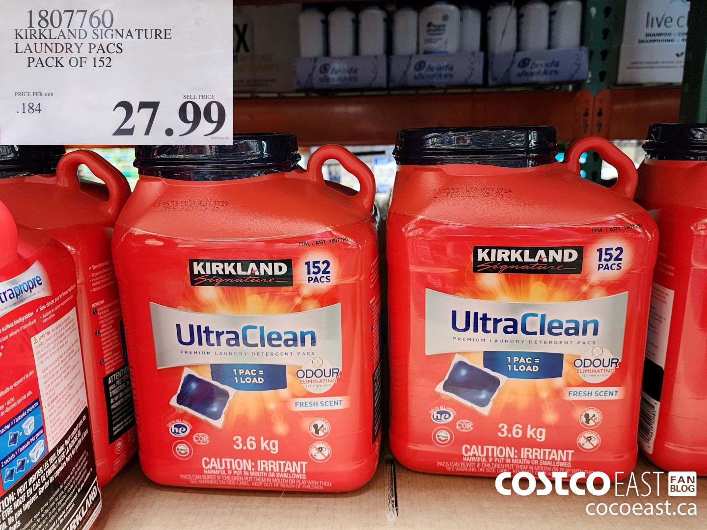 1807760 KIRKLAND SIGNATURE LAUNDRY PACK OF 152 $27.99