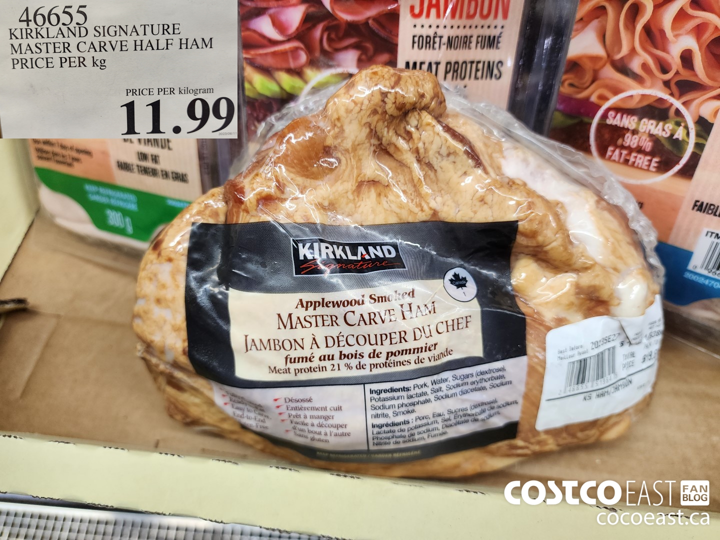 46655 KIRKLAND SIGNATURE MASTER CARVE HALF HAM PRICE PER KG $11.99