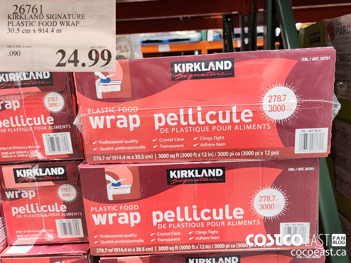 26761 KIRKLAND SIGNATURE PLASTIC FOOD WRAP 30.5 cm x 914.4 m $24.99