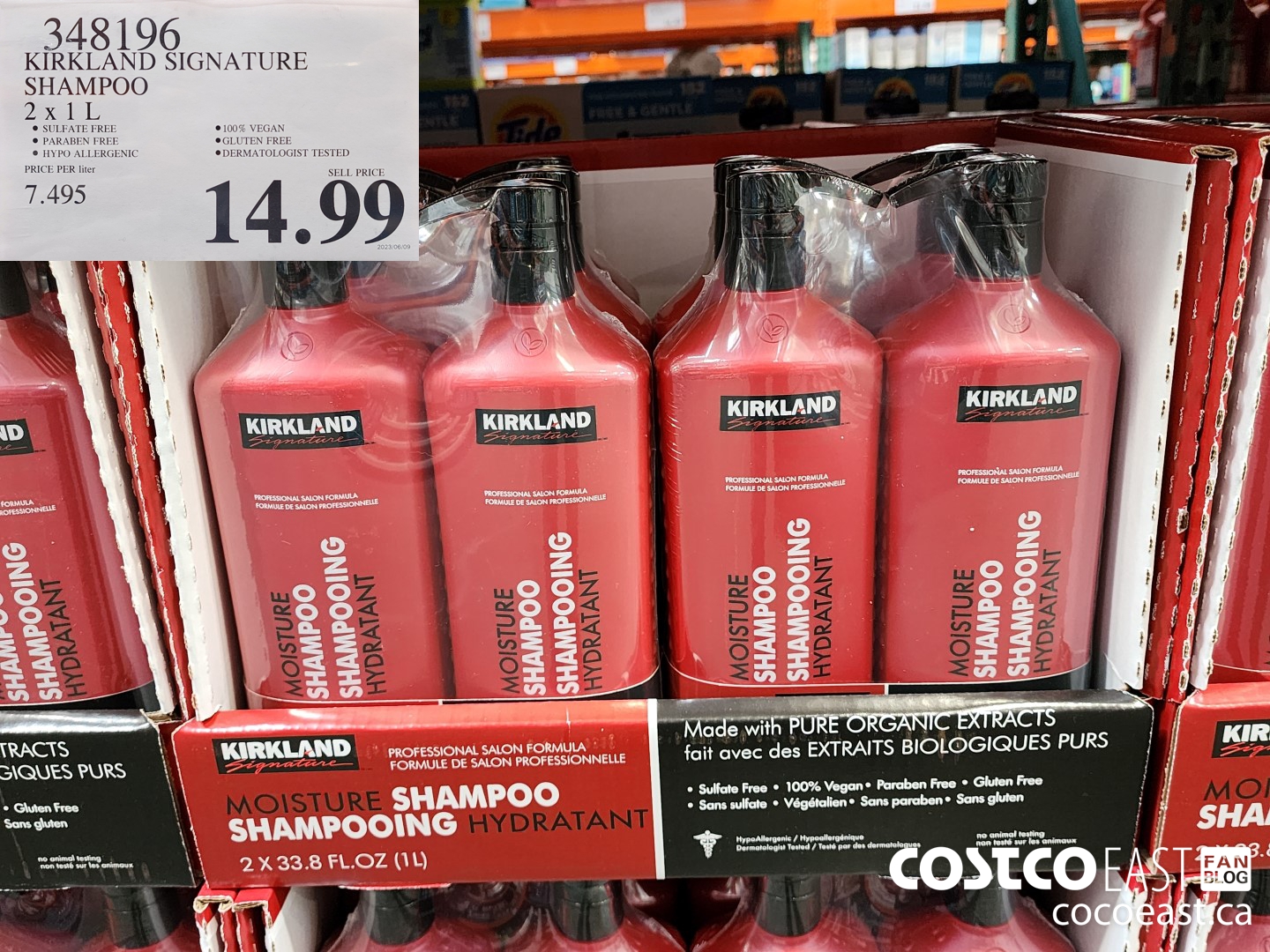 348196 KIRKLAND SIGNATURE SHAMPOO 2 X 1L $14.99