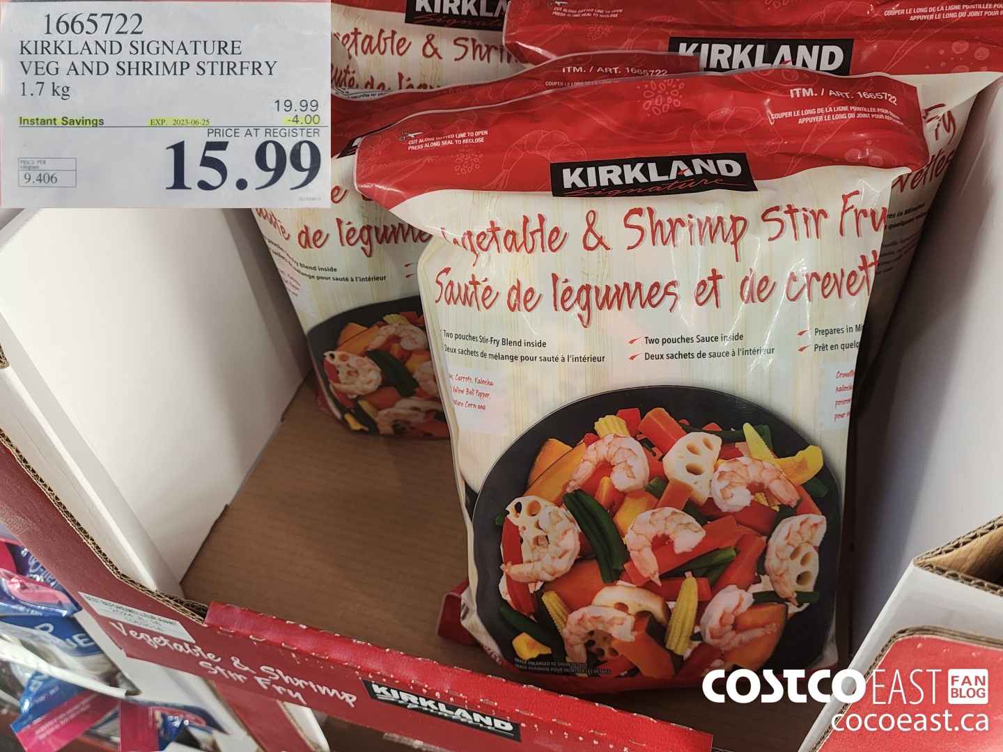 1665722 KIRKLAND SIGNATURE VEG AND SHRIMP STIRFRY 1.7 KG ($4.00 INSTANT SAVINGS EXPIRES ON 2023-06-25) $15.99