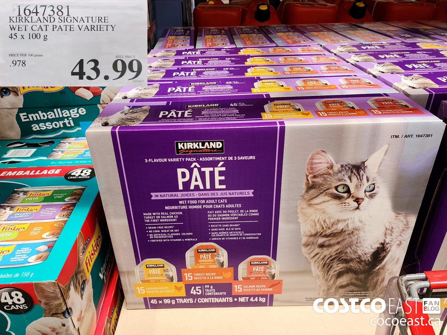 1647381 KIRKLAND SIGNATURE WET CAT PATE VARIETY 45 x 100 G $43.99