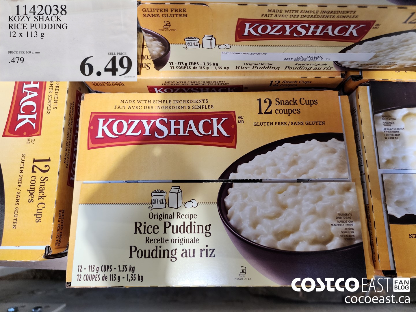 1142038 KOZY SHACK RICE PUDDING 12 x 113G $6.49