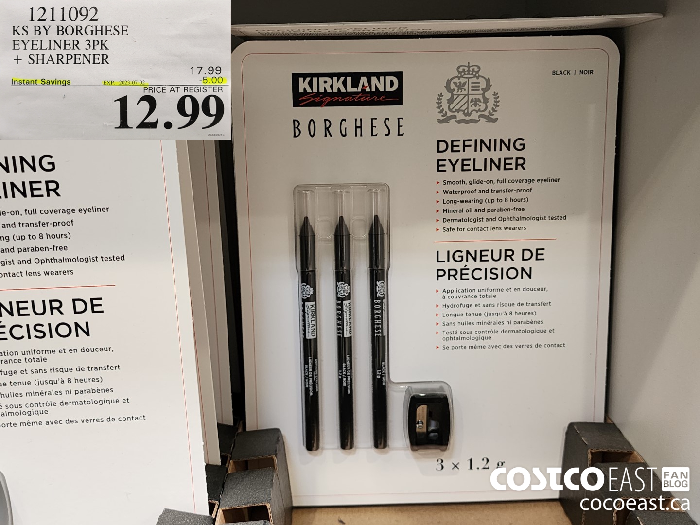 1211092 KS BY BORGHESE EYELINER 3PK + SHARPENER ($5.00 INSTANT SAVINGS EXPIRES ON 2023-07-02) $12.99