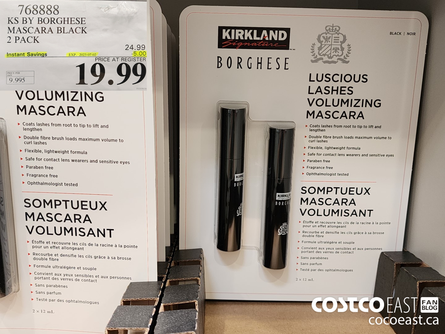 768888 KS BY BORGHESE MASCARA BLACK 2 PACK ($5.00 INSTANT SAVINGS EXPIRES ON 2023-07-02) $19.99