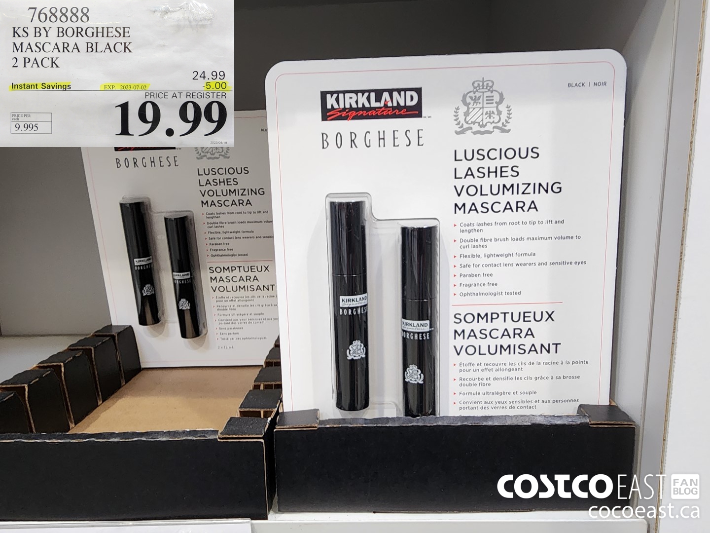 768888 KS BY BORGHESE MASCARA BLACK 2 PACK ($5.00 INSTANT SAVINGS EXPIRES ON 2023-07-02) $19.99