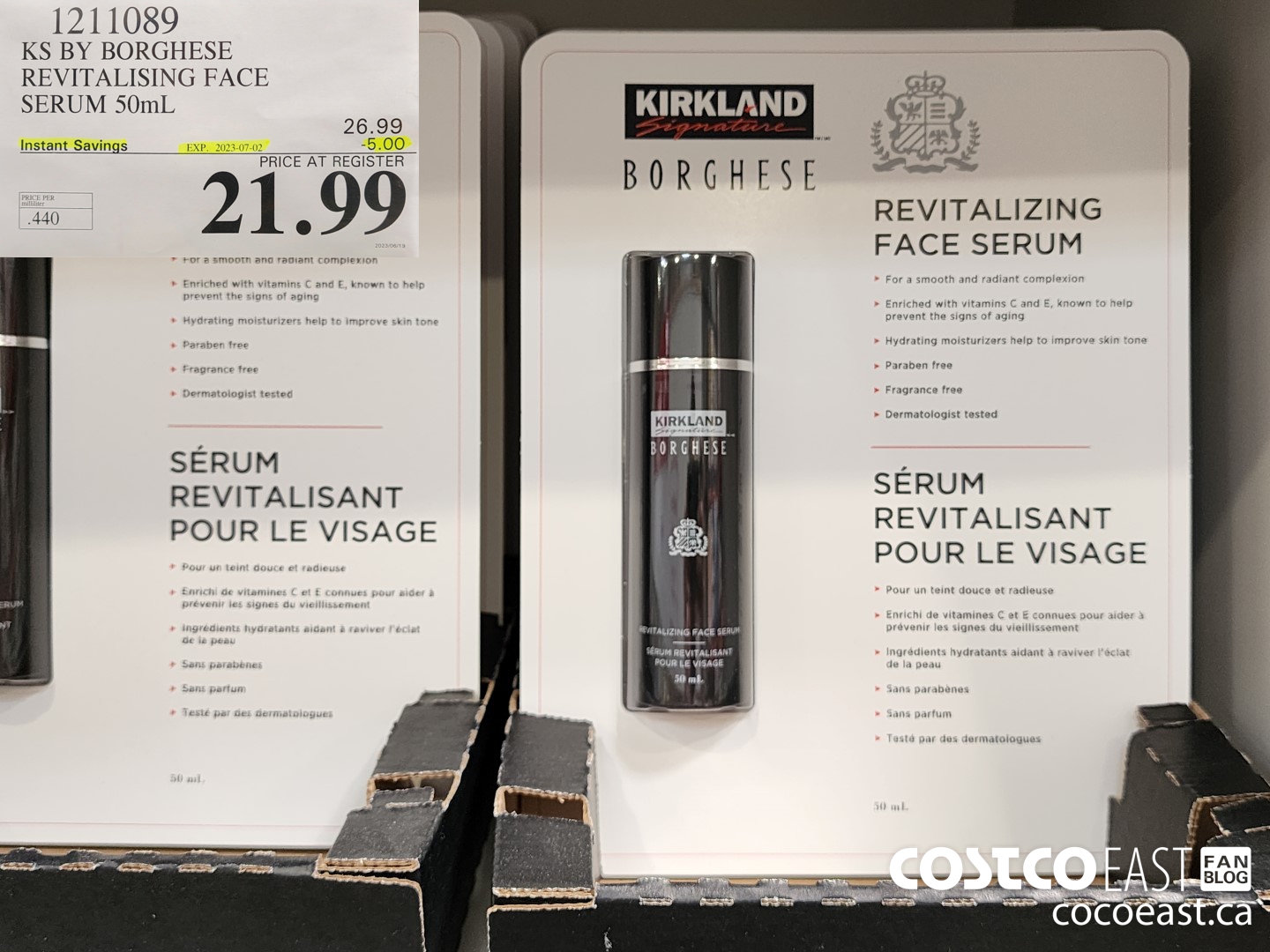 1211089 KS BY BORGHESE REVITALISING FACE SERUM 50ML ($5.00 INSTANT SAVINGS EXPIRES ON 2023-07-02) $21.99
