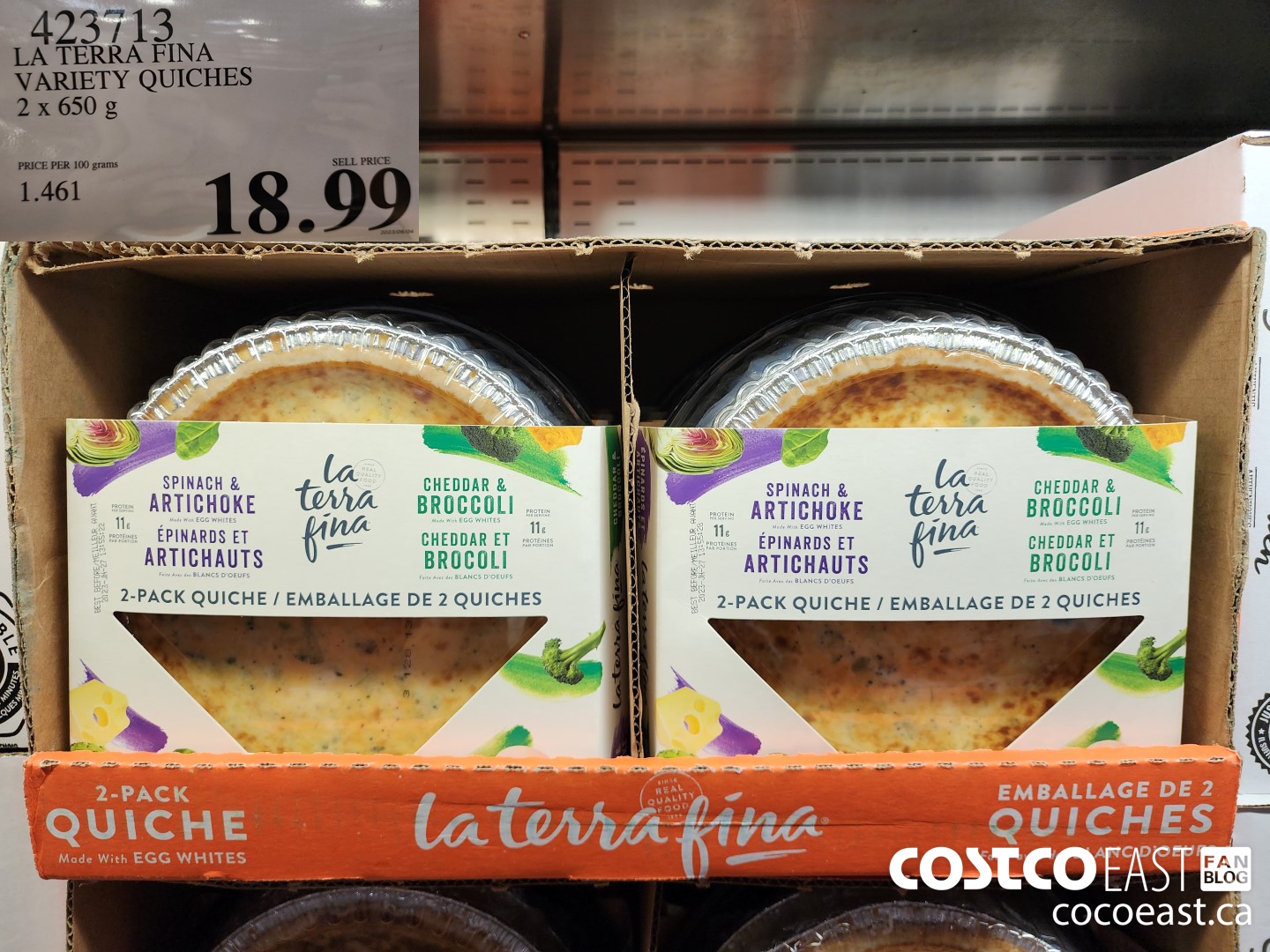 423713 LA TERRA FINA VARIETY QUICHES 2 X 650 G $18.99