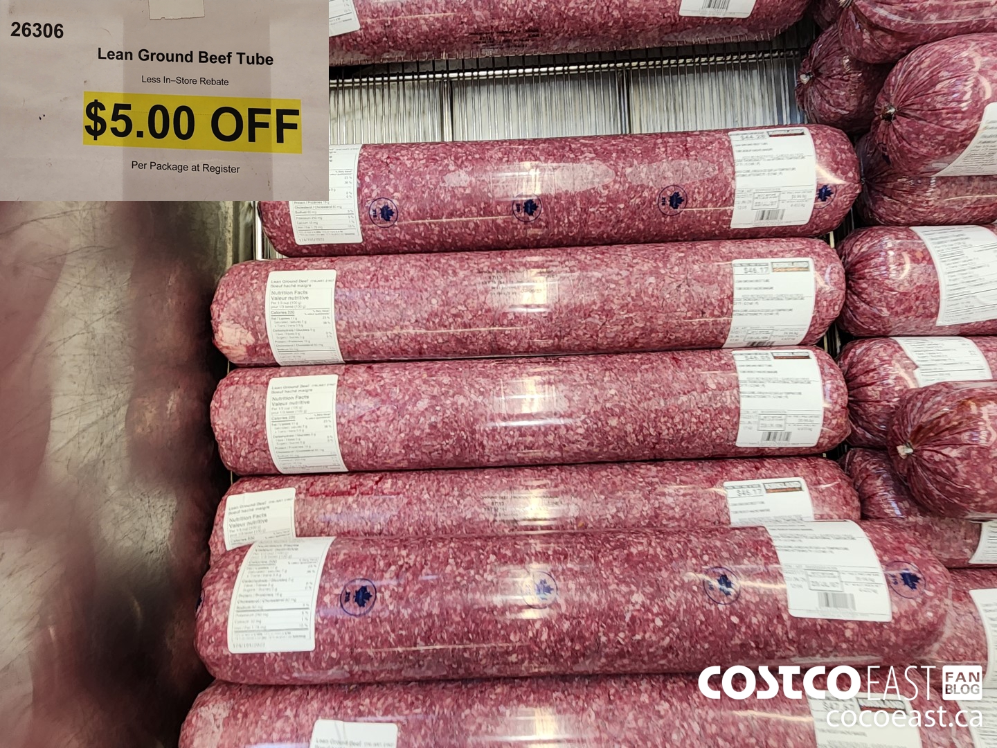 26306 LEAN GROUND BEEF TUBE ($5.00 INSTANT SAVINGS)