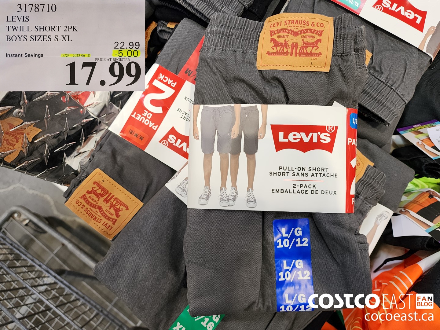 3178710 LEVIS TWILL SHORT 2PK BOYS SIZES S-XL ($5.00 INSTANT SAVINGS EXPIRES ON 2023-06-18) $17.99