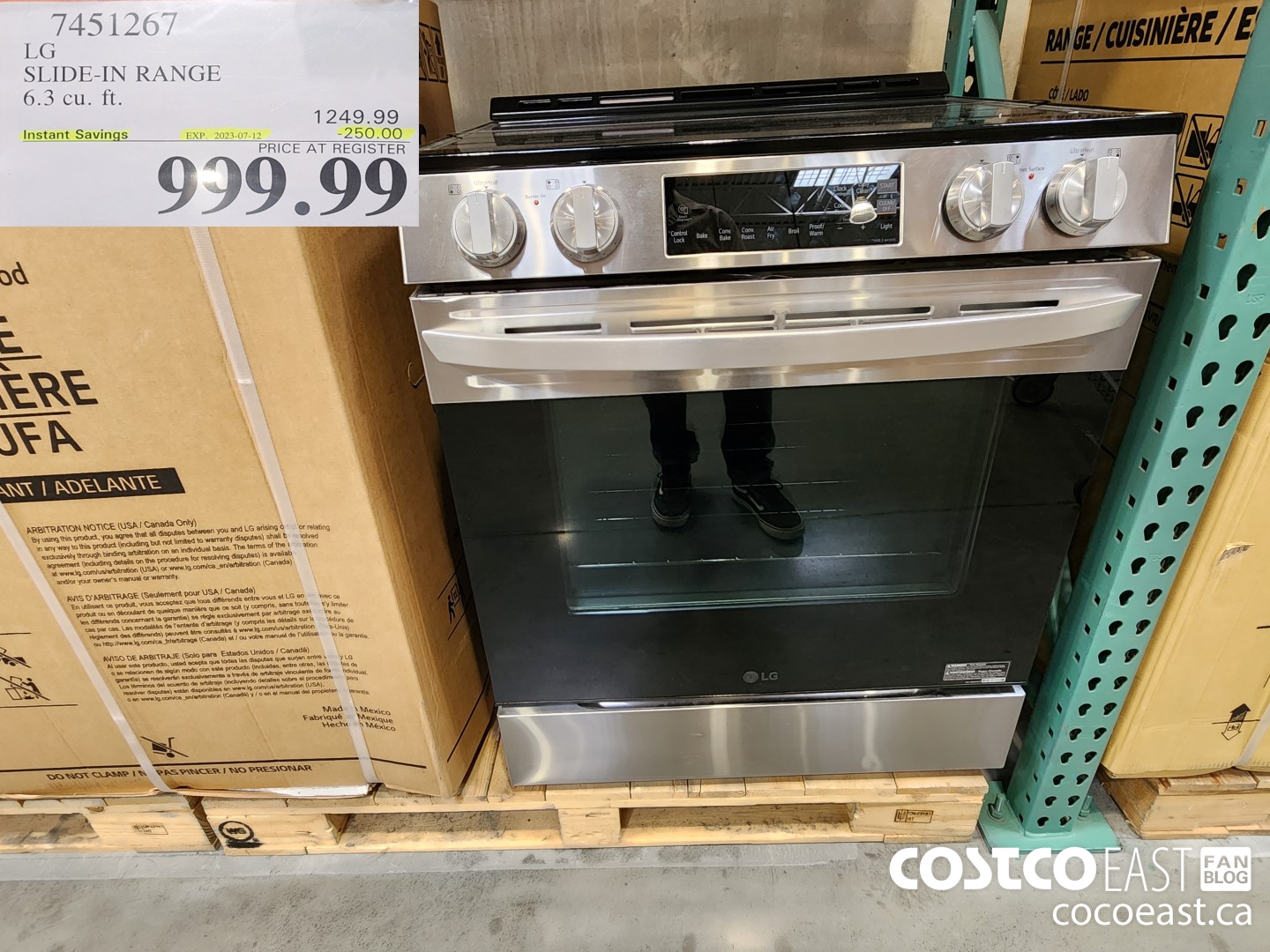 7451267 LG SLIDE-IN RANGE 6.3 CU. FT. ($250.00 INSTANT SAVINGS EXPIRES ON 2023-07-12) $999.99