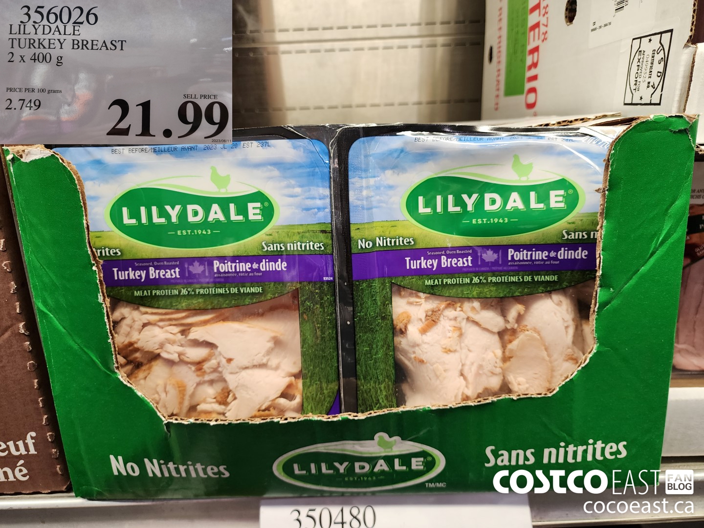 356026 LILYDALE SLICED TURKEY BREAST 2 x 400 g $21.99