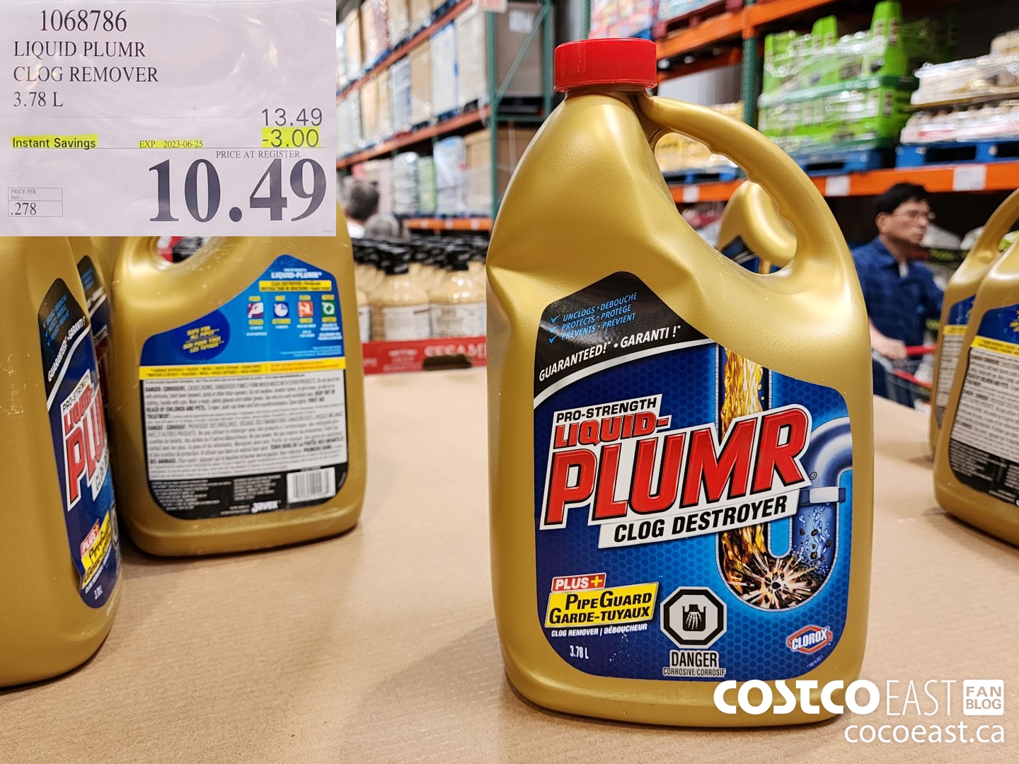 1068786 LIQUID PLUMR CLOG REMOVER 3.78 L ($3.00 INSTANT SAVINGS EXPIRES ON 2023-06-25) $10.49