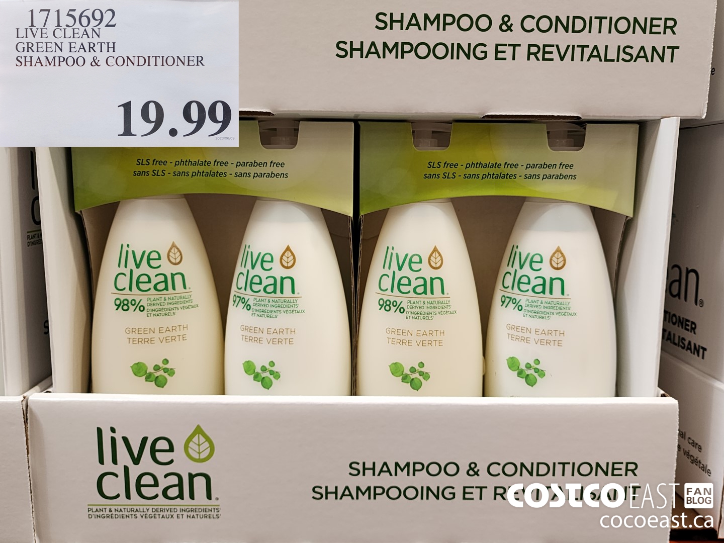 1715692 LIVE CLEAN GREEN EARTH SHAMPOO & CONDITIONER $19.99