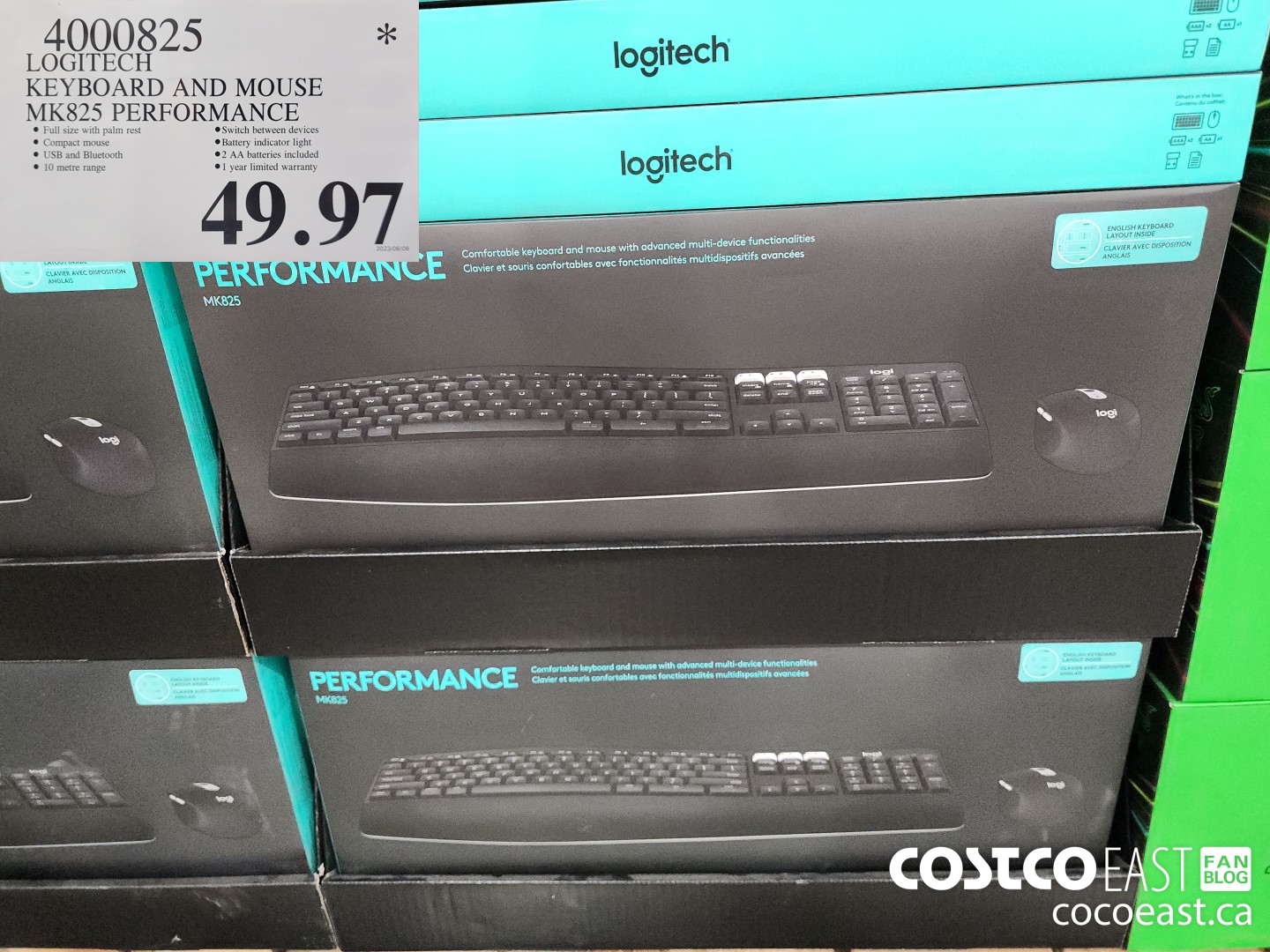 4000825 LOGITECH KEYBOARD AND MOUSE MK825 PERFORMANCE $49.97