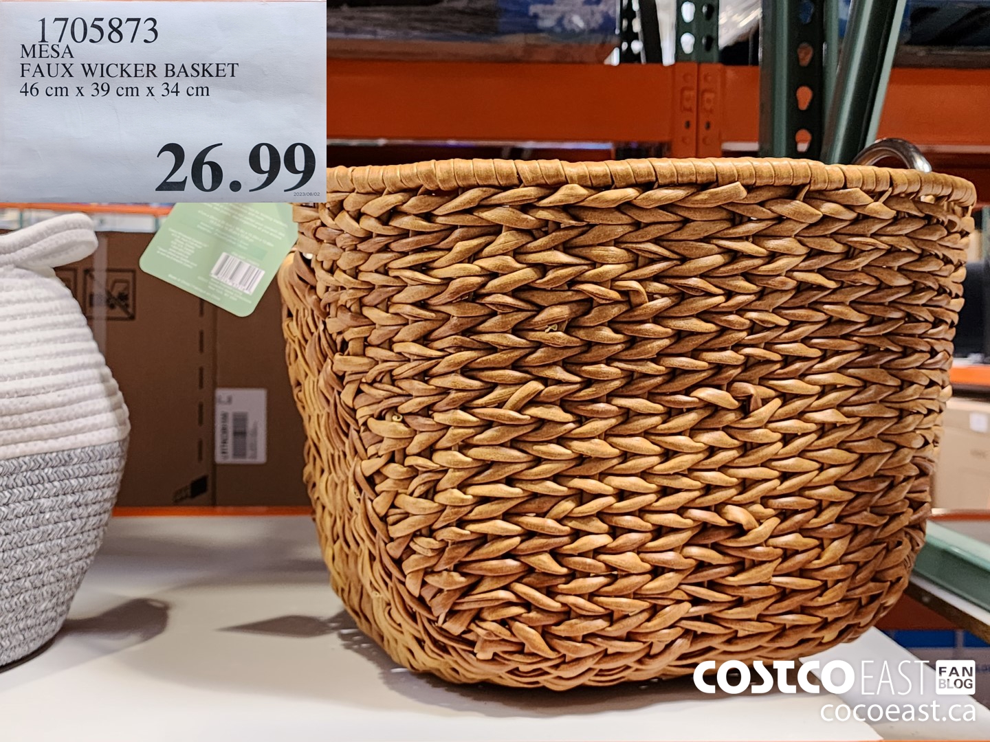 1705873 MESA FAUX WICKER BASKET 46 cm x 39 cm x 34 cm $26.99