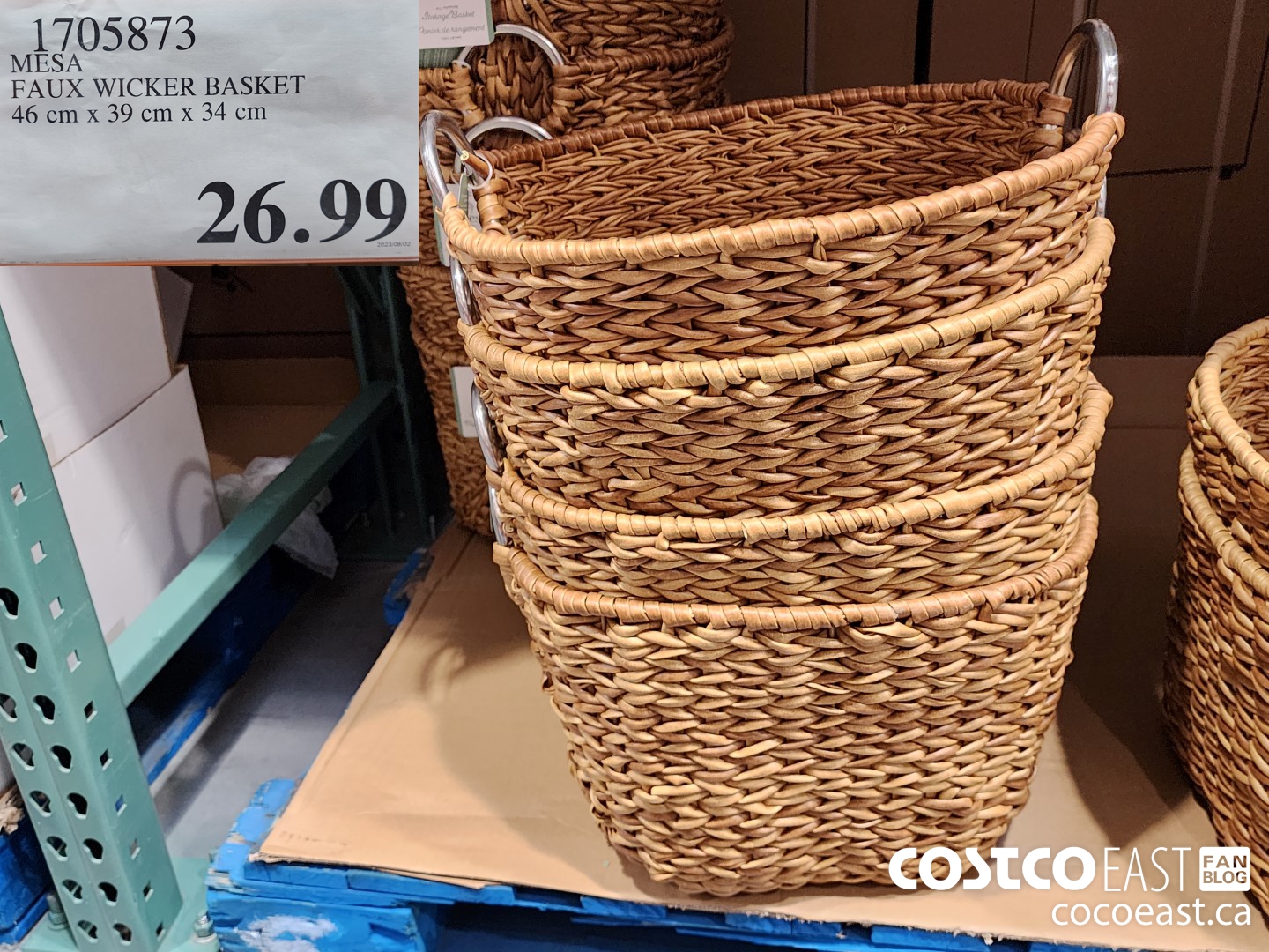 1705873 MESA FAUX WICKER BASKET 46 cm x 39 cm x 34 cm $26.99
