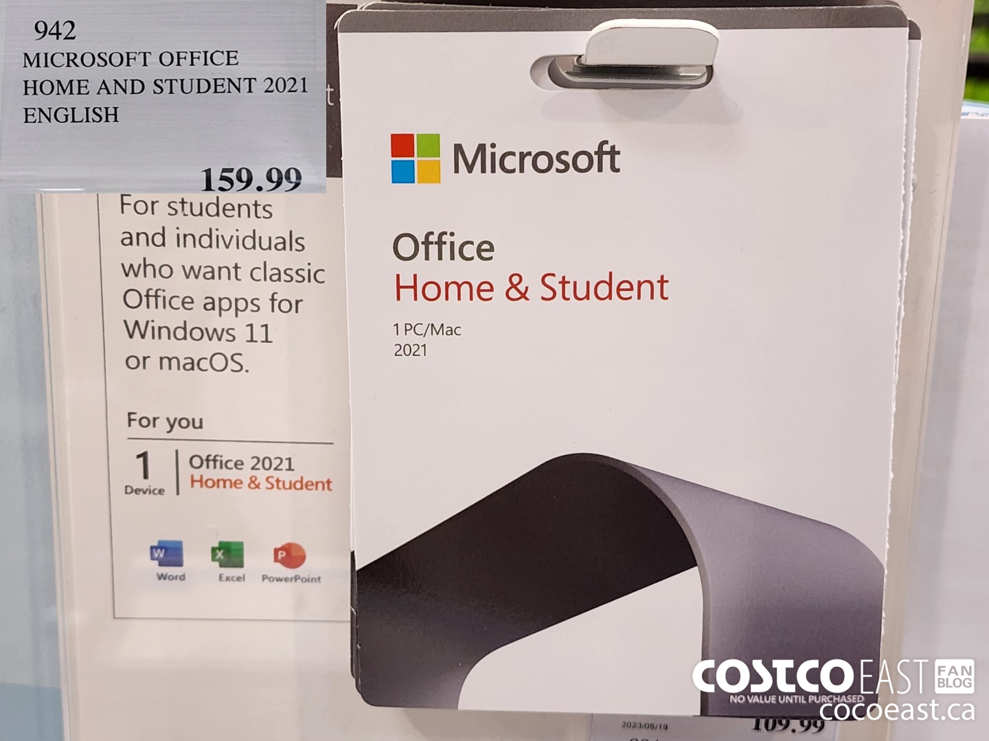 942 MICROSOFT OFFICE HOME AND STUDENT 2021 ENGLISH $159.99