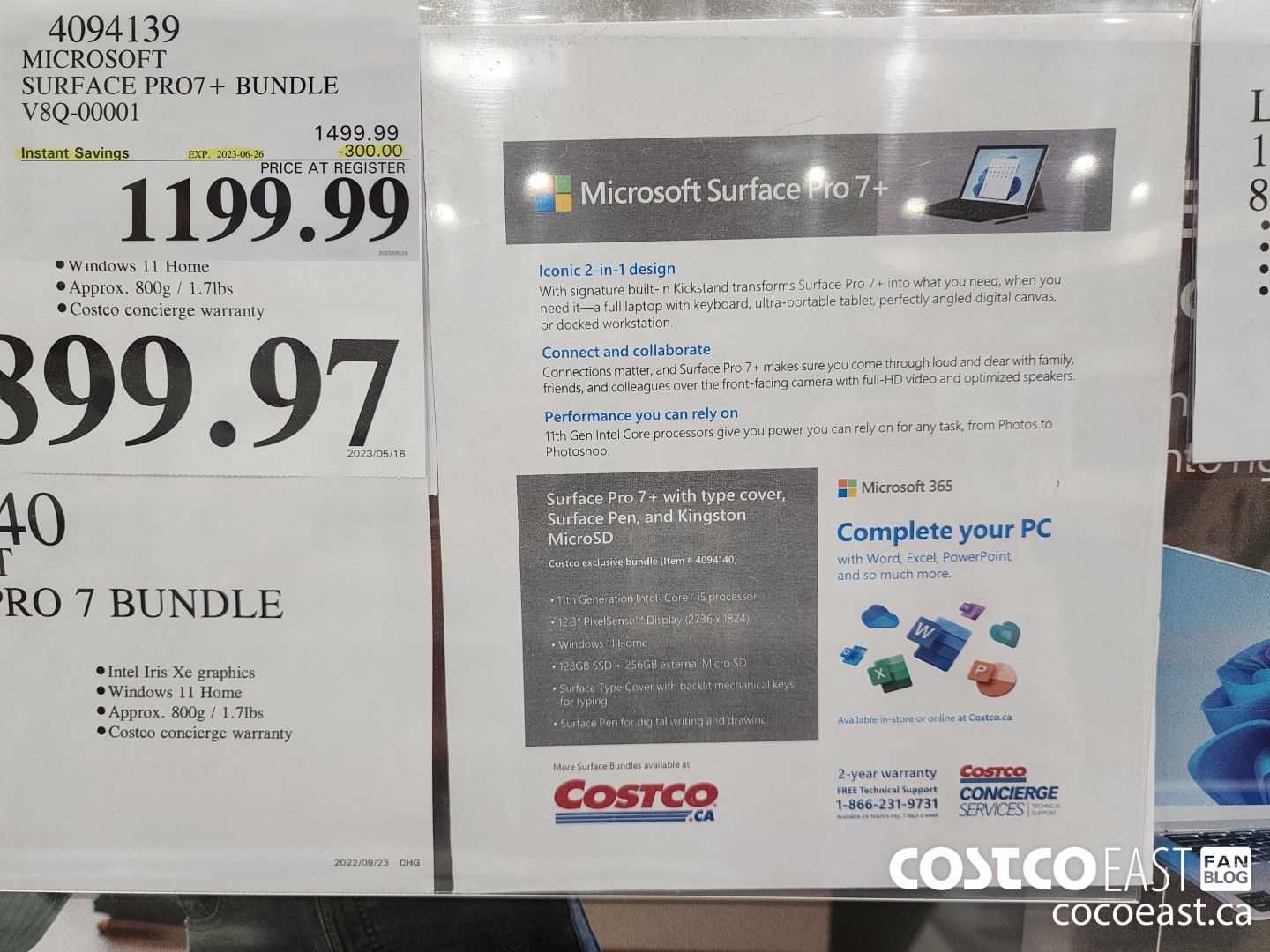 4094139 MICROSOFT SURFACE PRO7+ BUNDLE V8Q-00001 ($300.00 INSTANT SAVINGS EXPIRES ON 2023-06-26) $1199.99