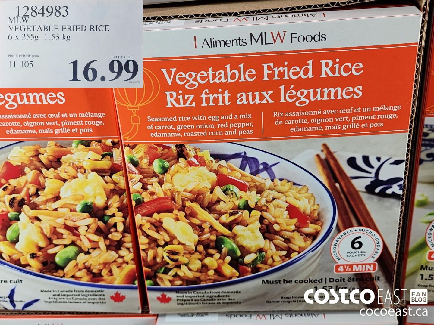 1284983 MLW VEGETABLE FRIED RICE 6 x 255g 1.53 kg $16.99