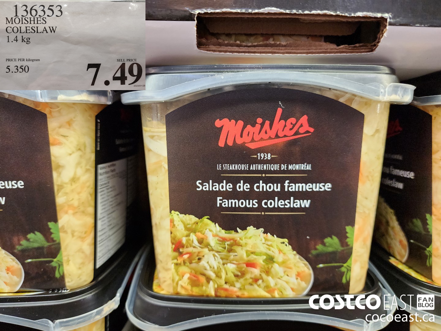 136353 MOISHES COLESLAW 1.4 KG $7.49