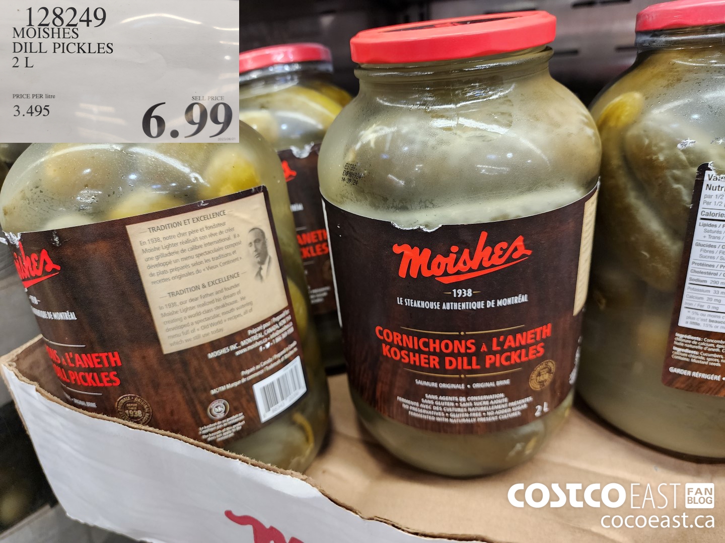 128249 MOISHES DILL PICKLES 2 L $6.99