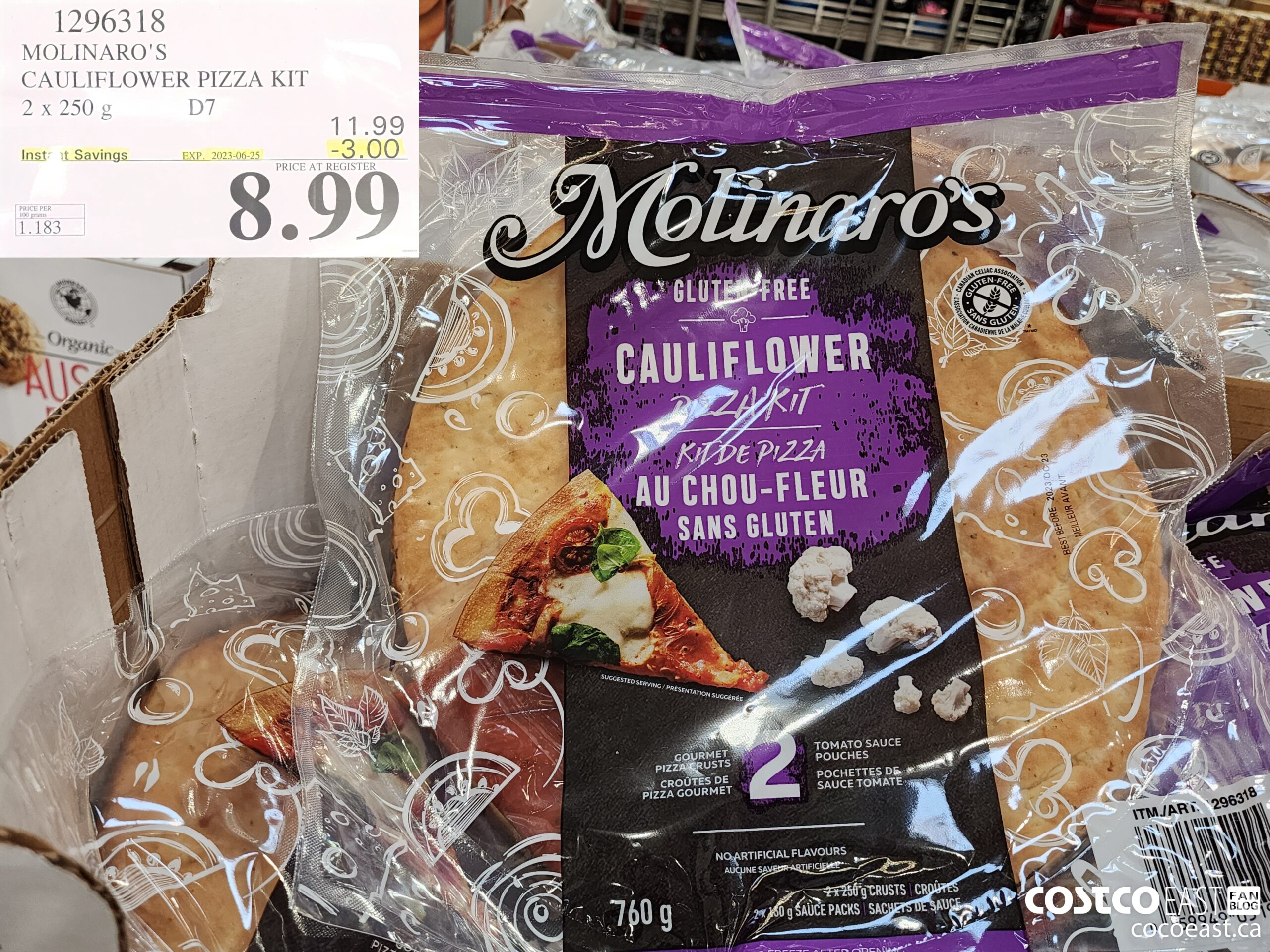 1296318 MOLINARO'S CAULIFLOWER PIZZA KIT 2 X 250 g ($3.00 INSTANT SAVINGS EXPIRES ON 2023-06-25) $8.99