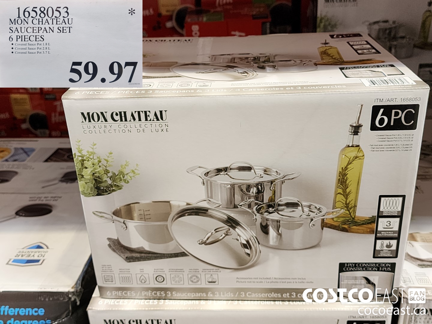1658053 MON CHATEAU SAUCEPAN SET 6 PIECES $59.97