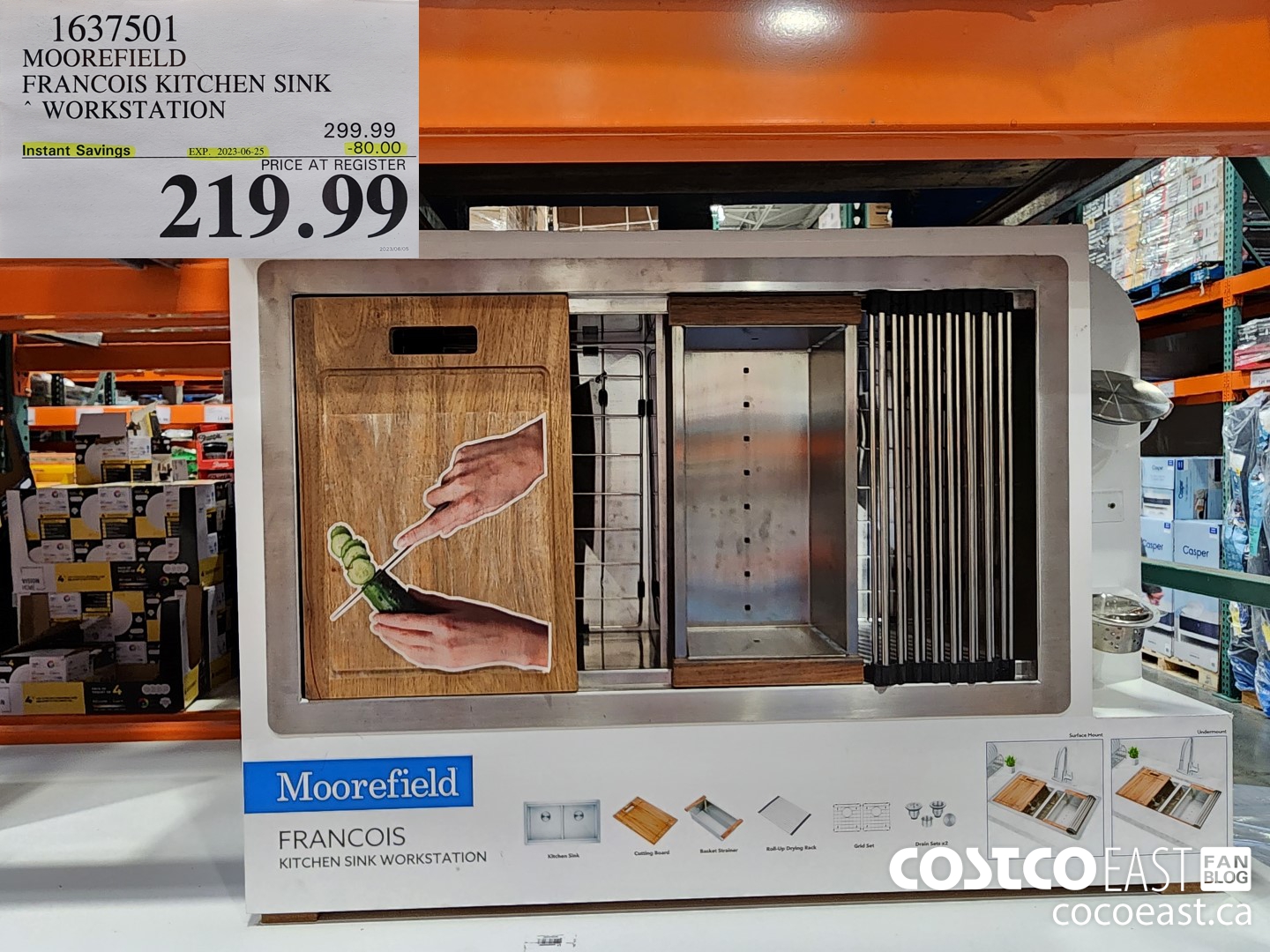 1637501 MOOREFIELD FRANCOIS KITCHEN SINK WORKSTATION ($80.00 INSTANT SAVINGS EXPIRES ON 2023-06-25) $219.99