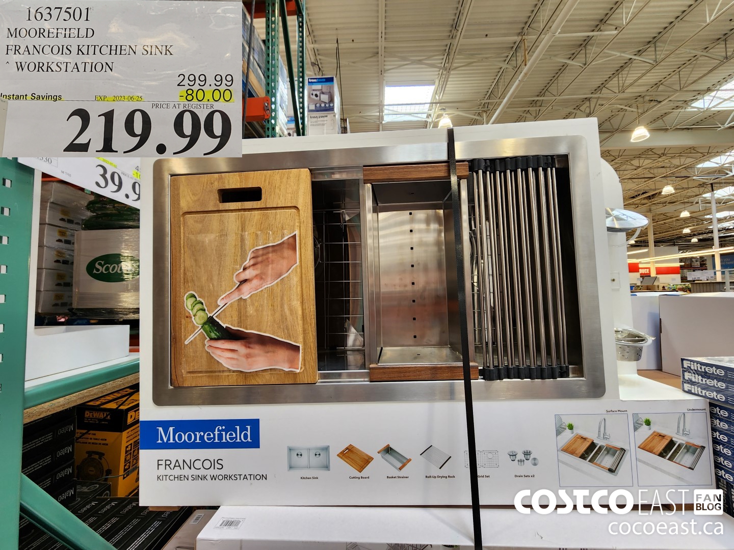 1637501 MOOREFIELD FRANCOIS KITCHEN SINK WORKSTATION ($80.00 INSTANT SAVINGS EXPIRES ON 2023-06-25) $219.99