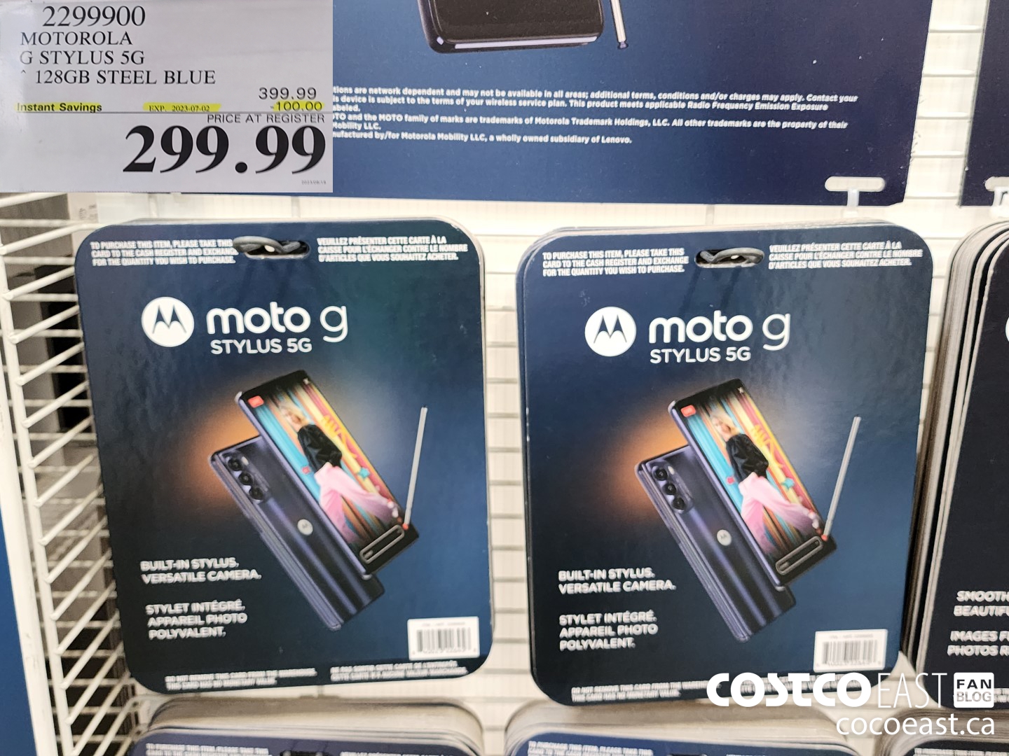 2299900 MOTO G STYLUS 5C 128 GB STEEL BLUE ($100.00 INSTANT SAVINGS EXPIRES ON 2023-07-02) $299.99