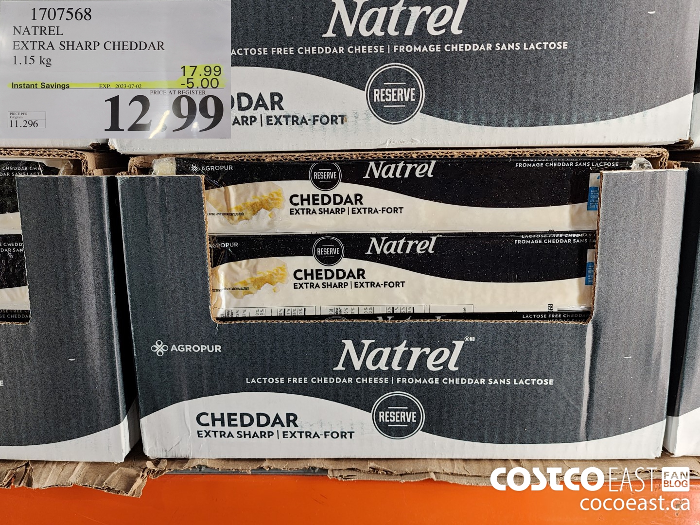 1707568 NATREL EXTRA SHARP CHEDDAR 1.15 kg ($5.00 INSTANT SAVINGS EXPIRES ON 2023-05-28) $12.99