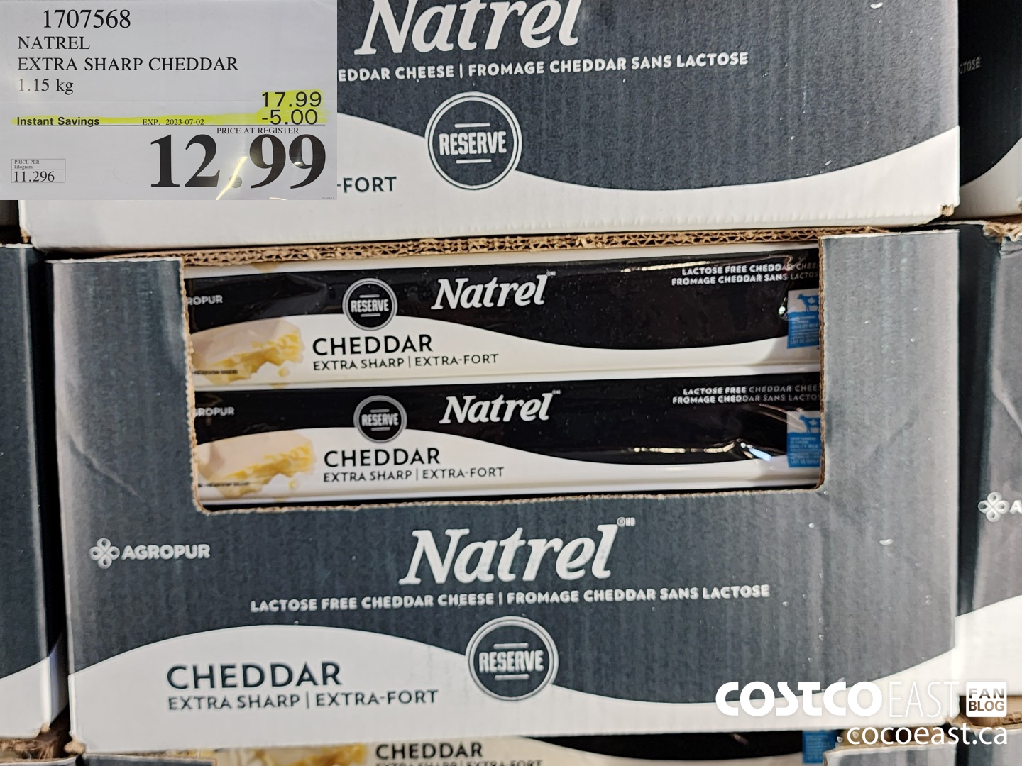 1707568 NATREL EXTRA SHARP CHEDDAR 1.15 kg ($5.00 INSTANT SAVINGS EXPIRES ON 2023-07-02) $12.99