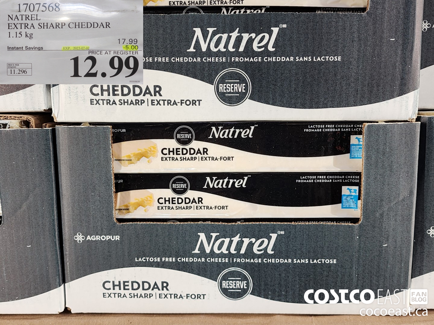 1707568 NATREL EXTRA SHARP CHEDDAR 1.15 kg ($5.00 INSTANT SAVINGS EXPIRES ON 2023-07-02) $12.99