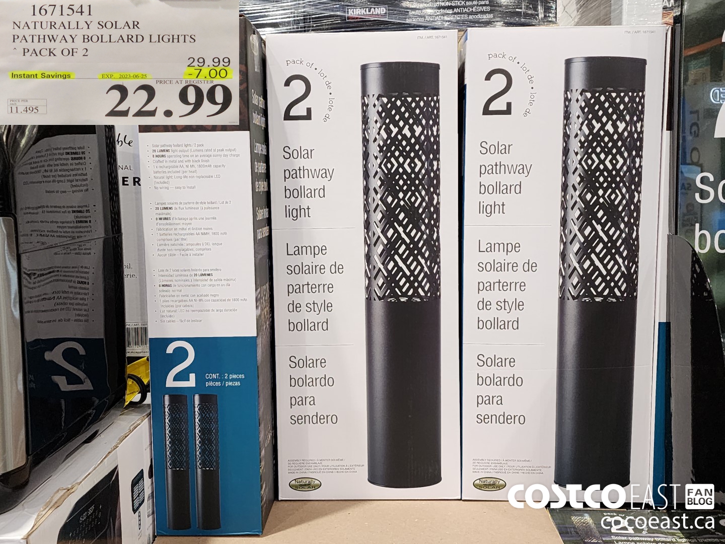 1671541 NATURALLY SOLAR PATHWAY BOLLARD SET * PACK OF 2 ($7.00 INSTANT SAVINGS EXPIRES ON 2023-06-25) $22.99