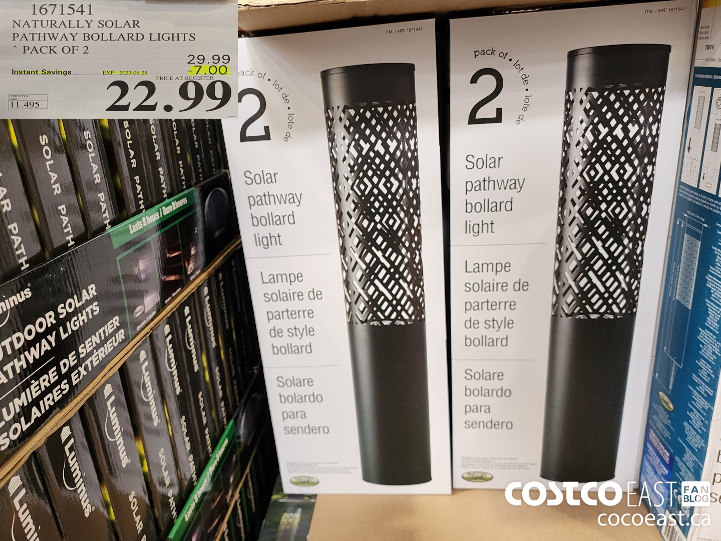 1671541 NATURALLY SOLAR PATHWAY BOLLARD SET * PACK OF 2 ($7.00 INSTANT SAVINGS EXPIRES ON 2023-06-25) $22.99