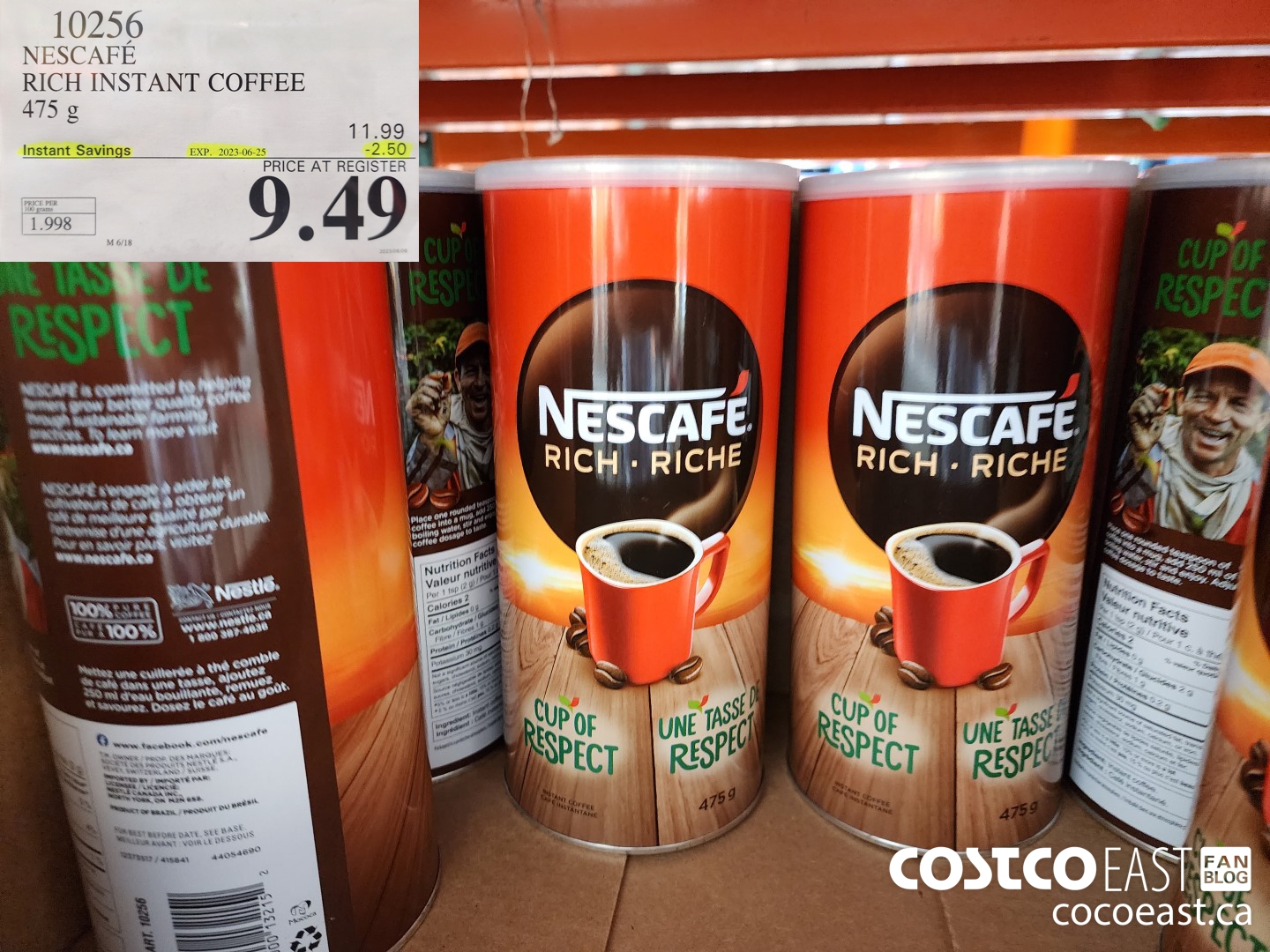10256 NESCAFE RICH INSTANT COFFEE 475 G ($2.50 INSTANT SAVINGS EXPIRES ON 2023-06-25) $9.49